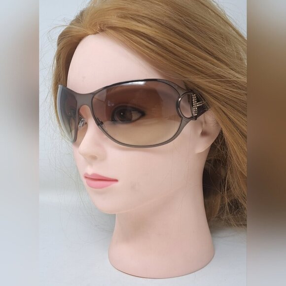 Gucci Sunglasses GG273/STRASS Vintage Y2K Horsebit Diamonds Wrap Brown 69-14-115 - Picture 1 of 16